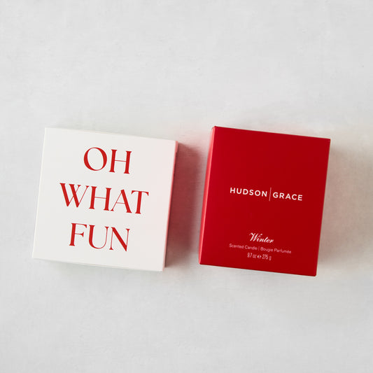 Winter Scented Candle & "Oh What Fun" Oversized Matches Gift Bundle