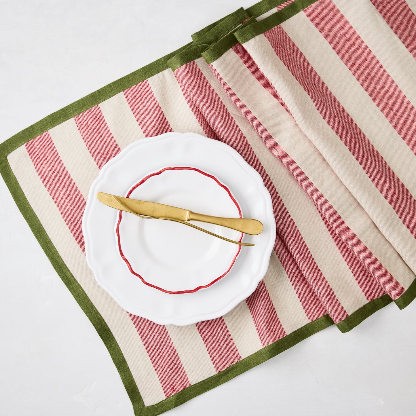 Candy Cane Stripe Linen Runner