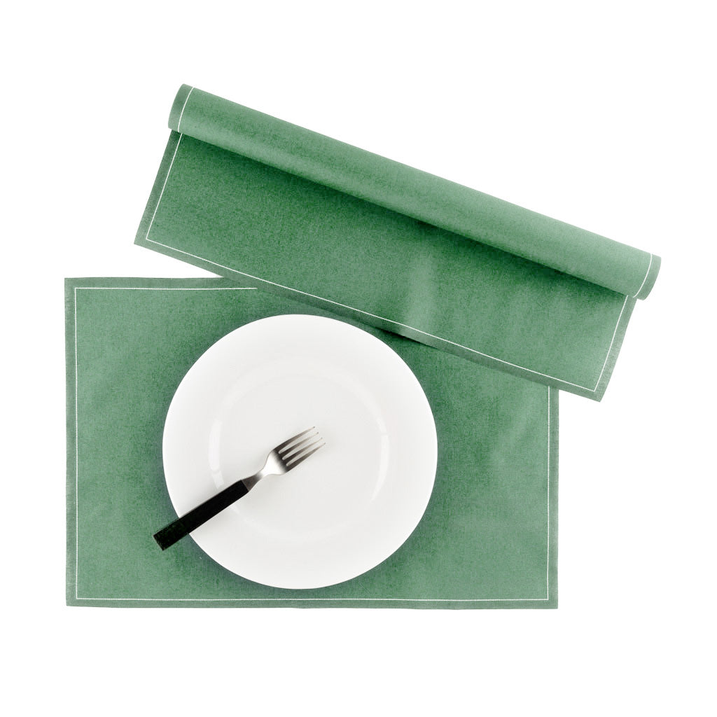 Eucalyptus Green Tear-off Cotton Placemat, Roll of 12