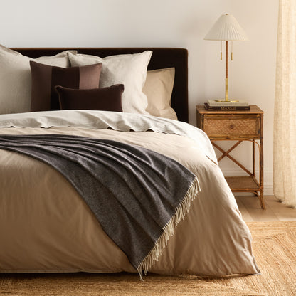 Chestnut Brown Italian Herringbone Throw Blanket