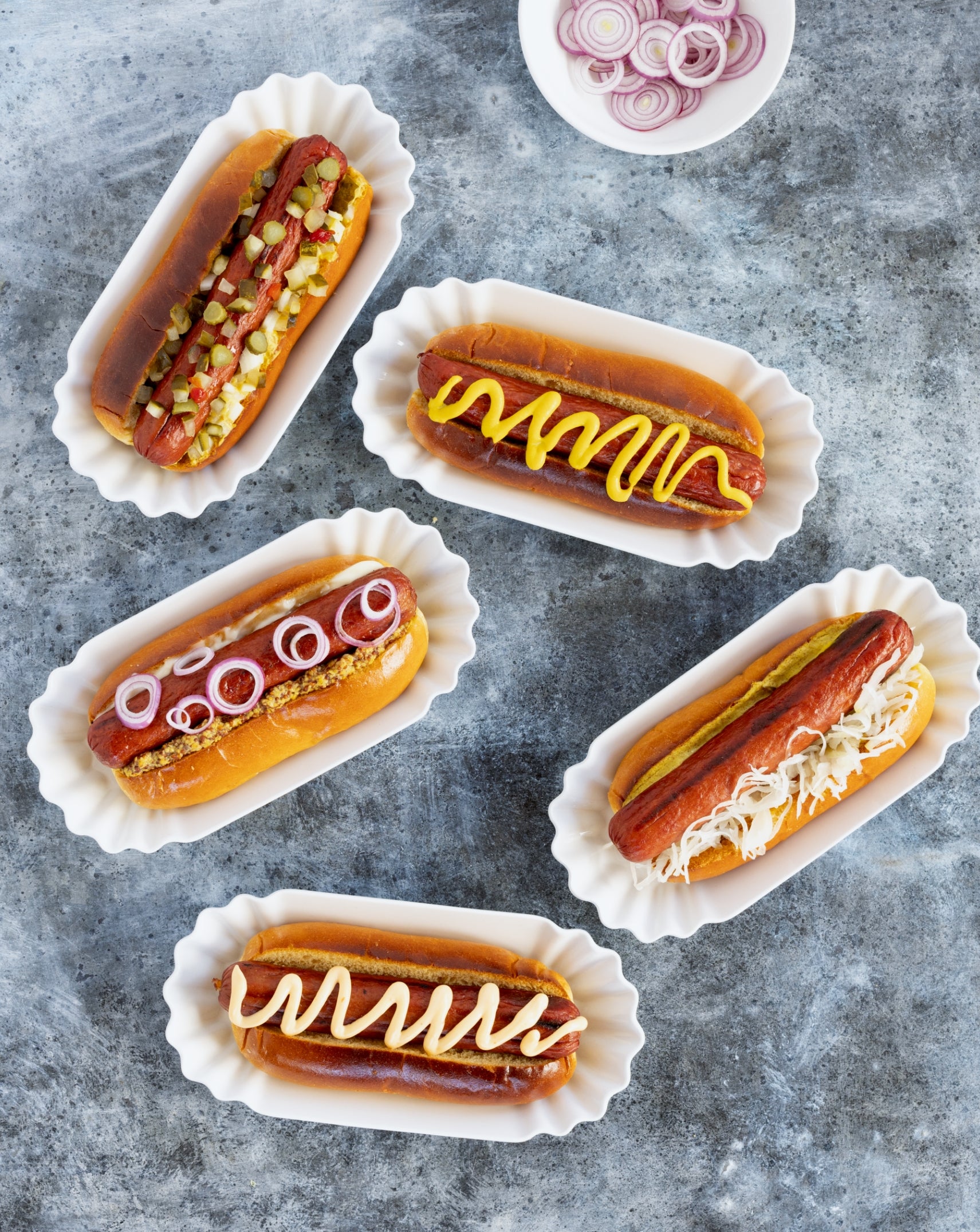 Hot Dogs in Hudson Grace Street Eats Melamine Hot Dog Holders