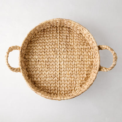 Woven Hyacinth Tray with Handles