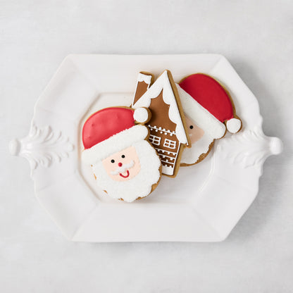 Iced Santa and Gingerbread House Cookies, Set of 4