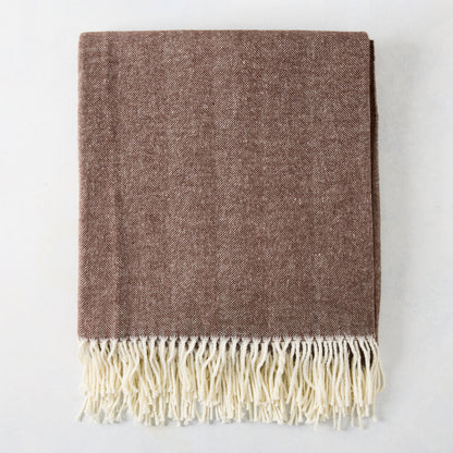 Chocolate Brown Italian Herringbone Throw Blanket