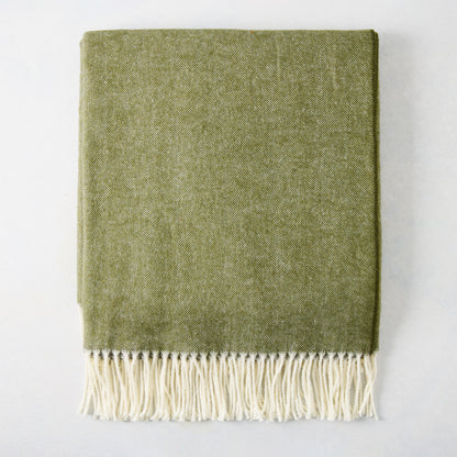Fern Green Italian Herringbone Throw Banket