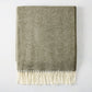 Moss Green Italian Herringbone Throw Blanket