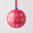 HG Pink and Red Jolly Gingham Bauble Christmas Tree Ornament