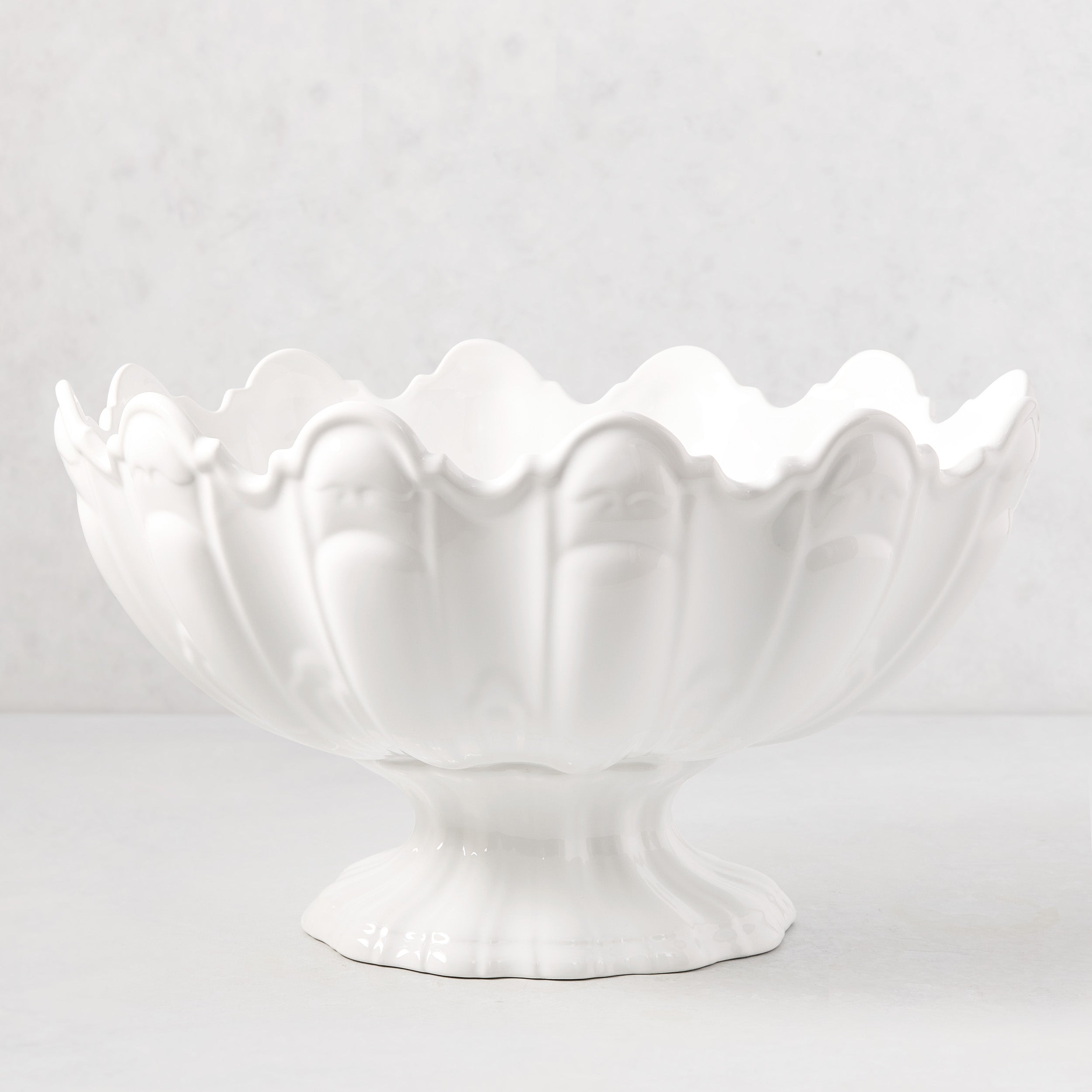 Large Ceramic Scallop Serving Bowl - Hudson Grace