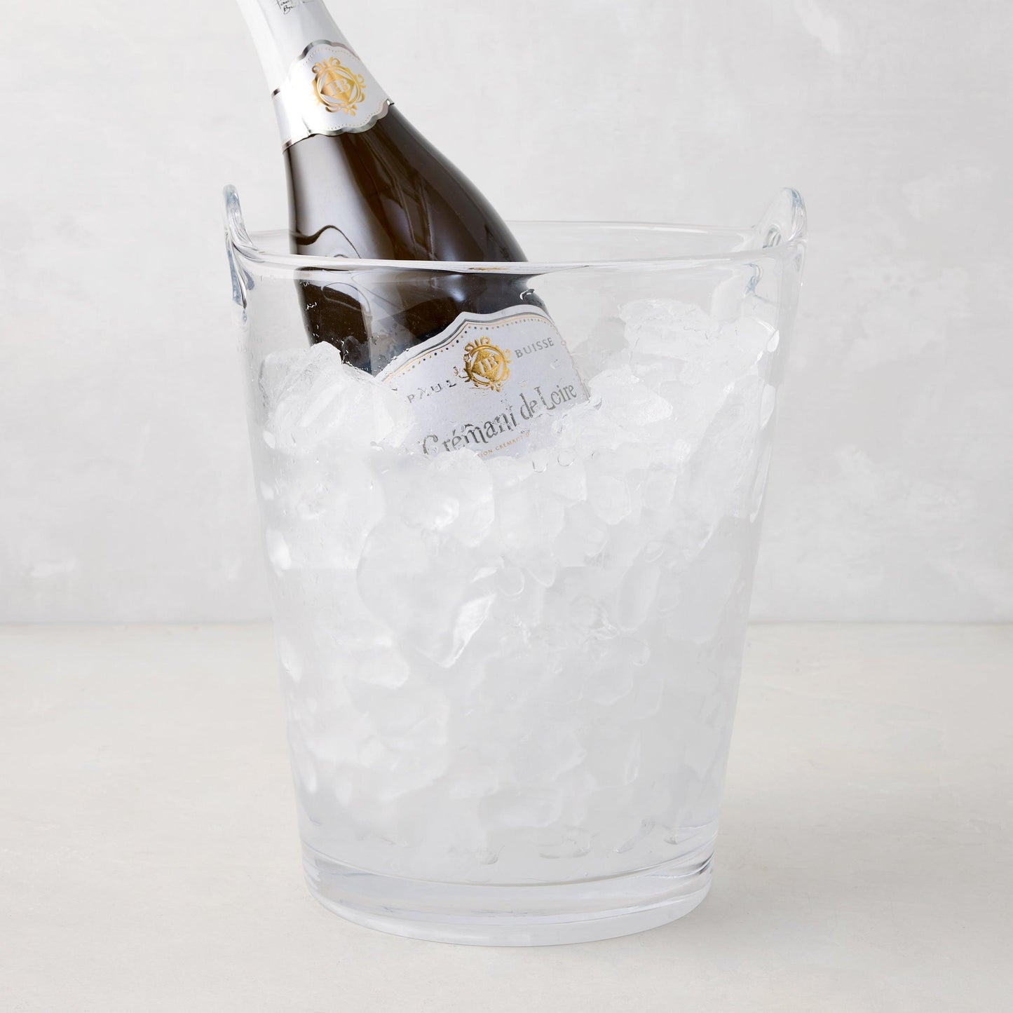 Large Glass Ice Bucket with Handles