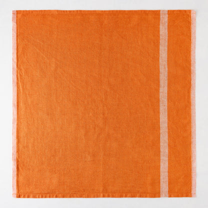 Laundered Bright Orange Linen Napkin