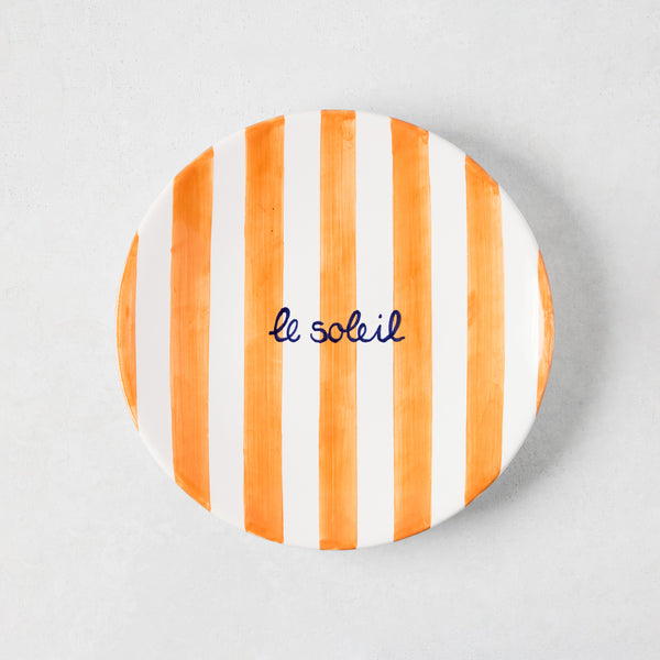 Orange Stripe "Le Soleil" Appetizer Plate