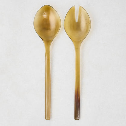 Light Horn Thin Salad Server Set
