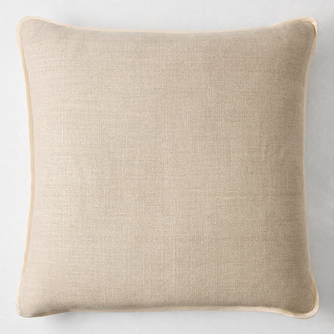 Beige Linen Flange Border Pillow