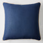 Navy Blue and Canvas Beige Linen Flange Border Pillow