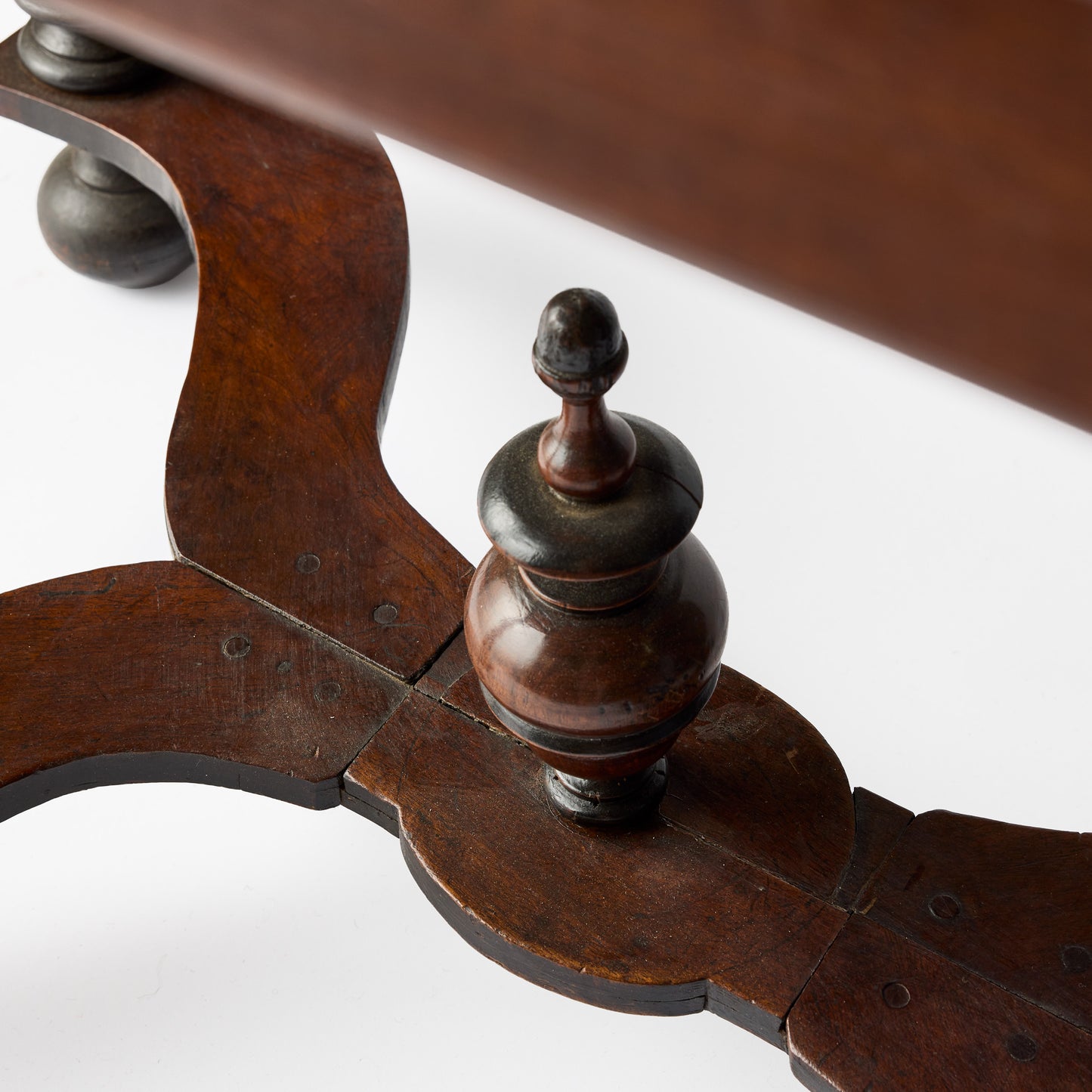 Louis XIII Oak Wood Desk with Cross Support