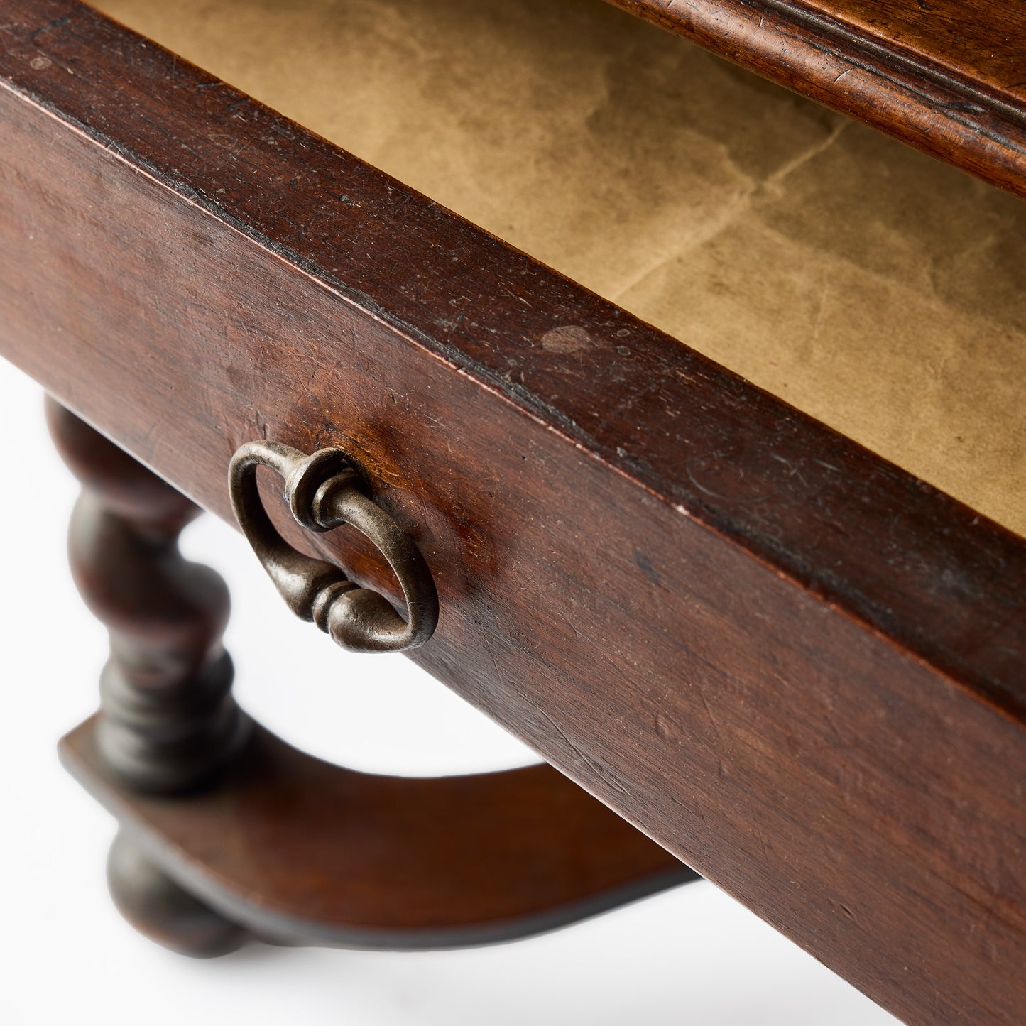 Louis XIII Oak Wood Desk with Cross Support