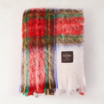 Mantas Ezcaray Festive Plaid Mohair Throw