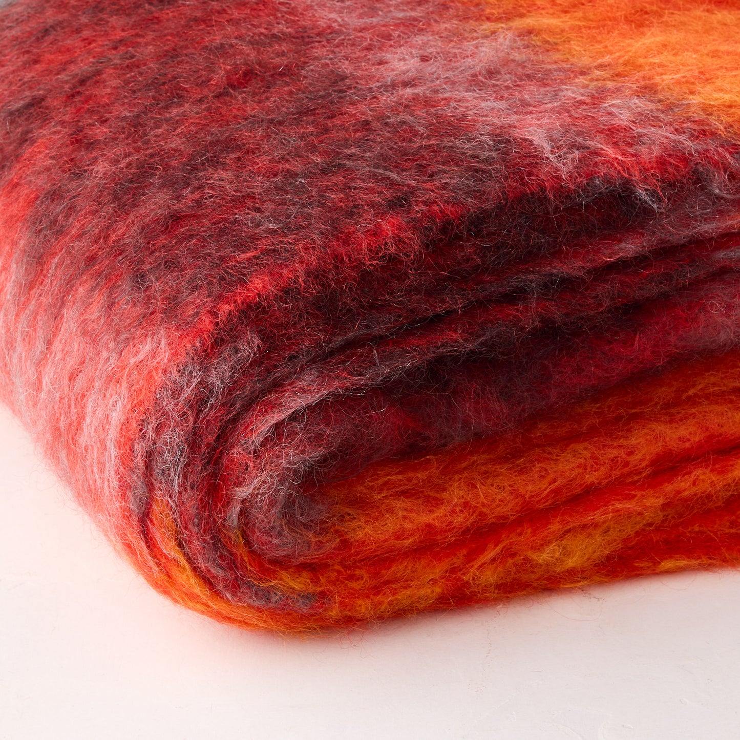 Orange Colorblock Mantas Ezcaray Mohair Throw