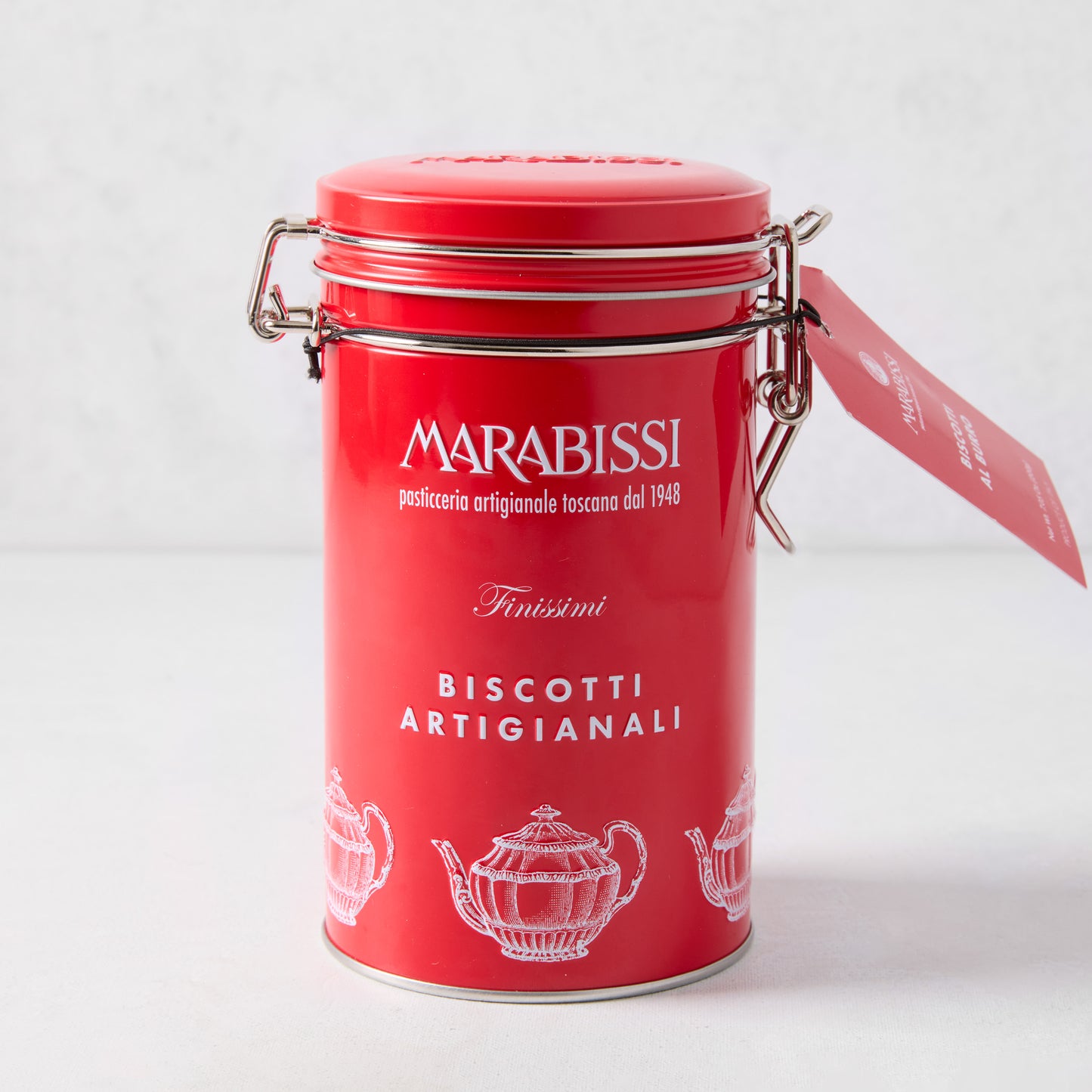 Marabissi Artisan Biscotti in Holiday Red Tin