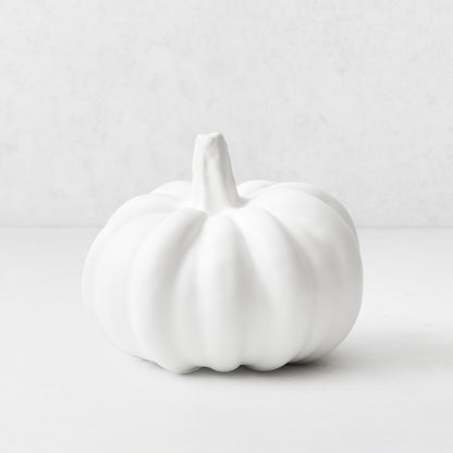 Small Matte White Ceramic Pumpkin