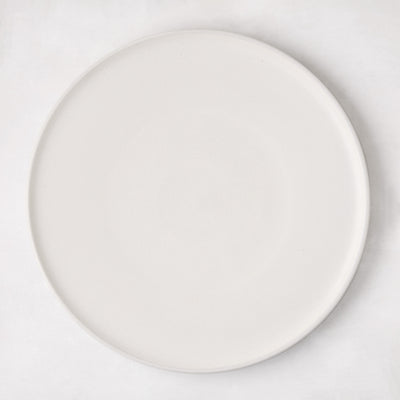 Matte White Stoneware Dinner Plate