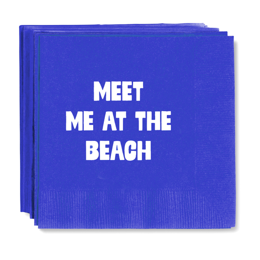 "Meet Me at the Beach" Cocktail Napkins, Set of 50