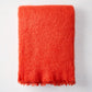 Hibiscus Orange Mohair Throw Blanket