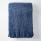 Indigo Blue Mohair Throw Blanket