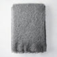 Slate Grey Mohair Throw Blanket