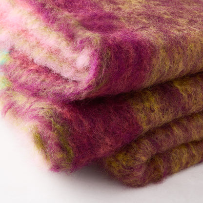 Mantas Ezcaray Pink and Yellow Multi Colorblock Mohair Throw