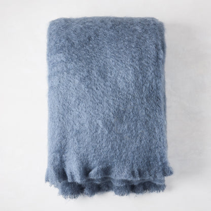 Mantas Ezcaray Light Blue Mohair Throw