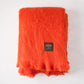 bright orange mohair throw blanket