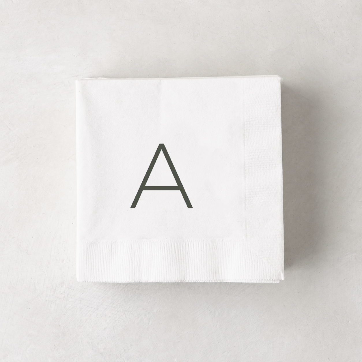 Monogram Paper Cocktail Napkins, A-Z