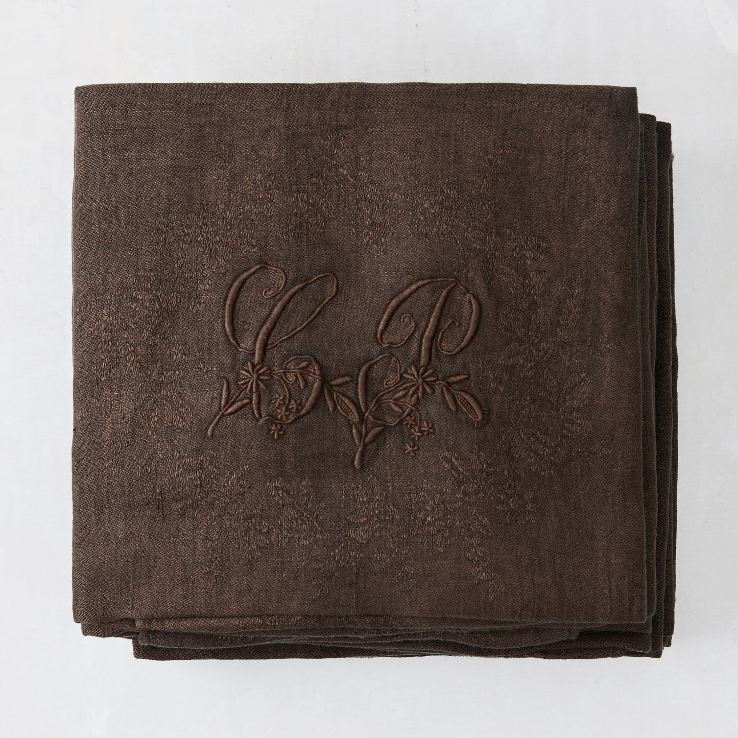 Cocoa Antique French Monogram Napkins