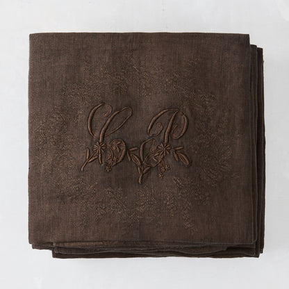 Cocoa Antique French Monogram Napkins