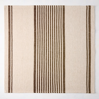Chocolate Brown Boat Stripe Natural Napkin