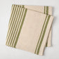 Olive Green Boat Stripe Natural Napkin