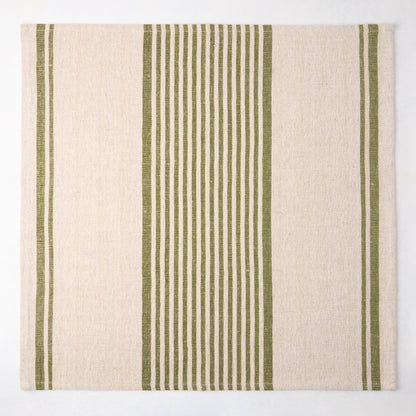 Olive Green Boat Stripe Natural Napkin