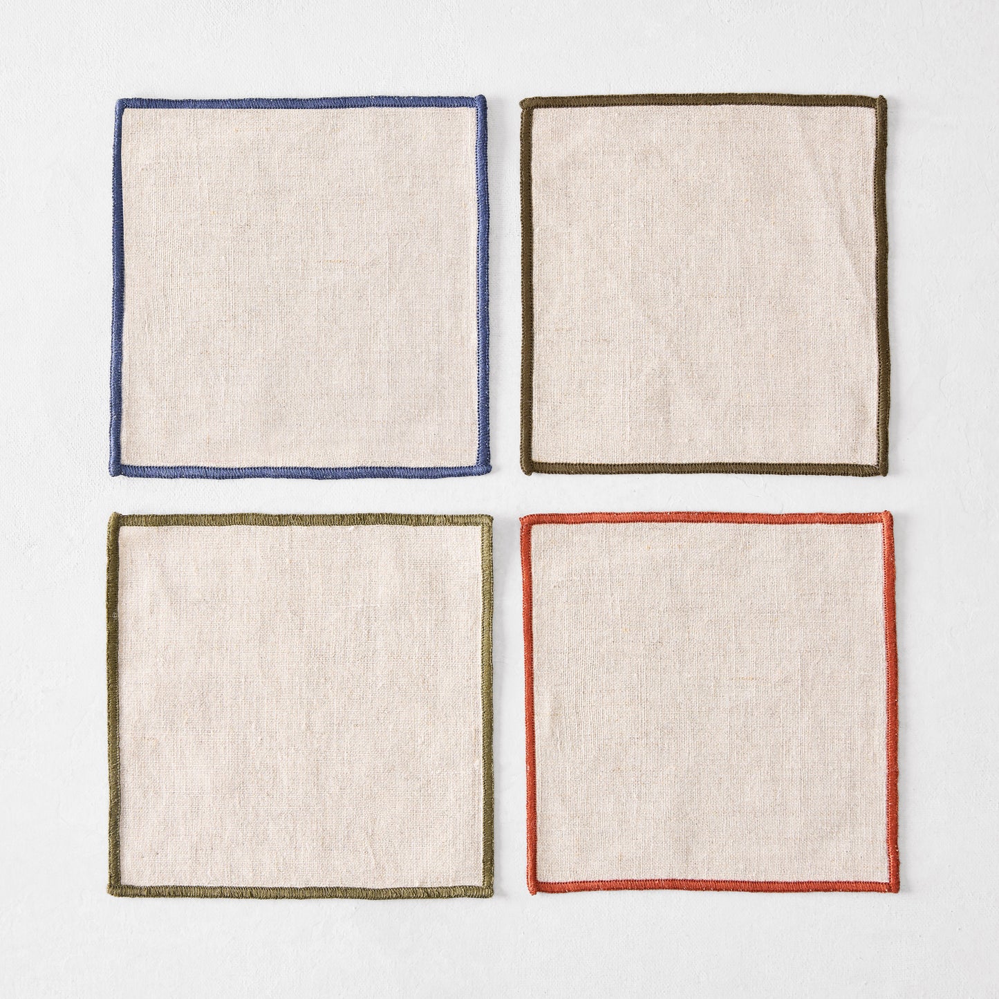 Natural Border Trim Drink Coasters, Set of 4