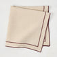 Dark Plum Embroidered Double Line Natural Cotton Napkin
