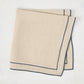 Indigo Blue Double Line Embroidered Natural Cotton Napkin