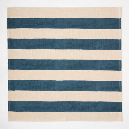 Indigo Blue Hampton Stripe Natural Cotton Napkin