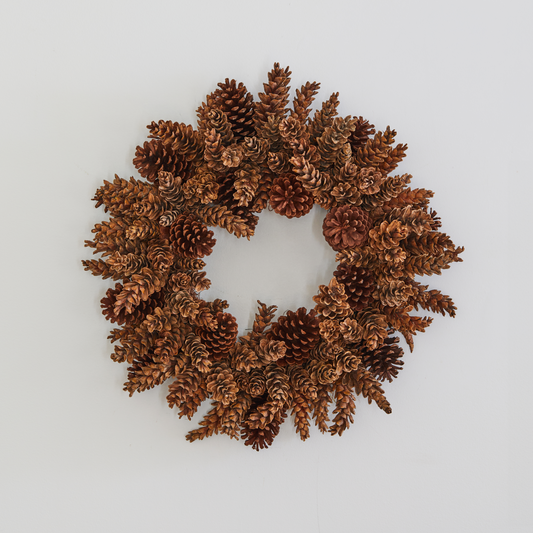 Fresh Natural Pinecone Holiday Wreath
