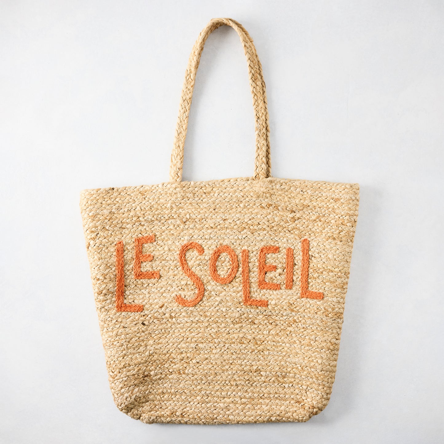 "Le Soleil" Natural Handled Woven Tote Bag