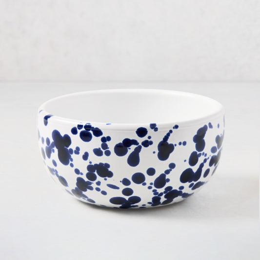 Navy Blue Splatter Stoneware Cereal Bowl