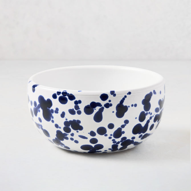Navy Blue Splatter Stoneware Cereal Bowl