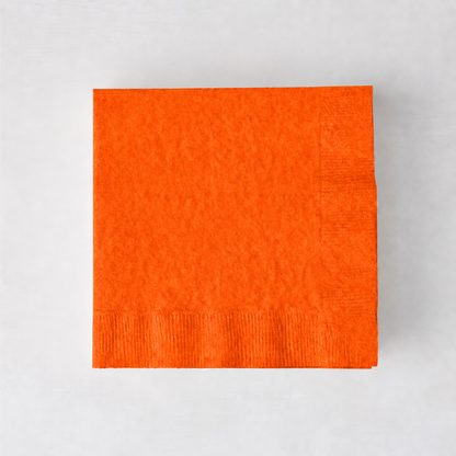 Personalized Orange Paper Cocktail Napkins, Set of 100