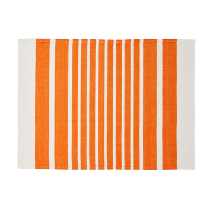 Orange Stripe Woven Placemats, Set of 4