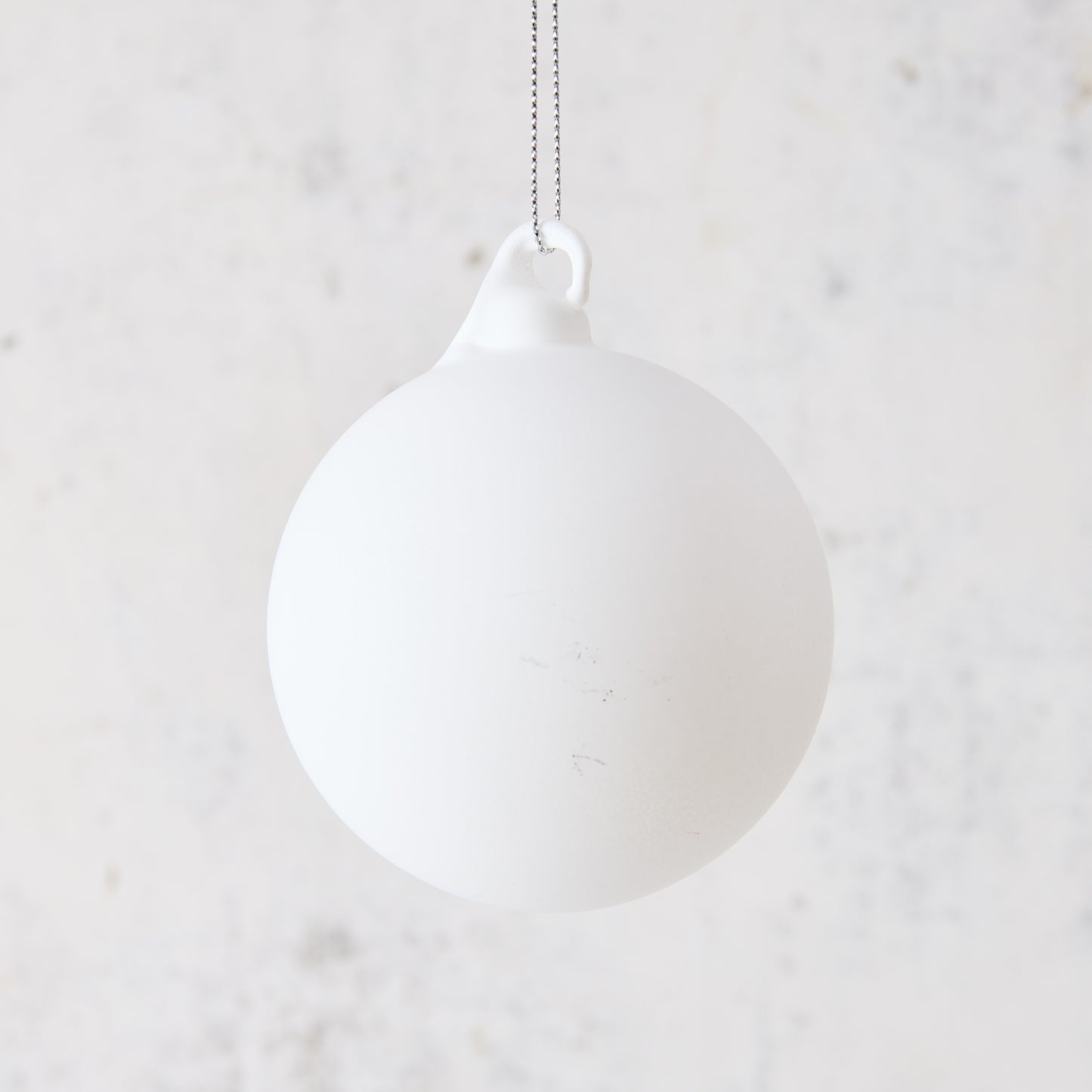 Small Matte White Glass Bulb Christmas Tree Ornament, 3"