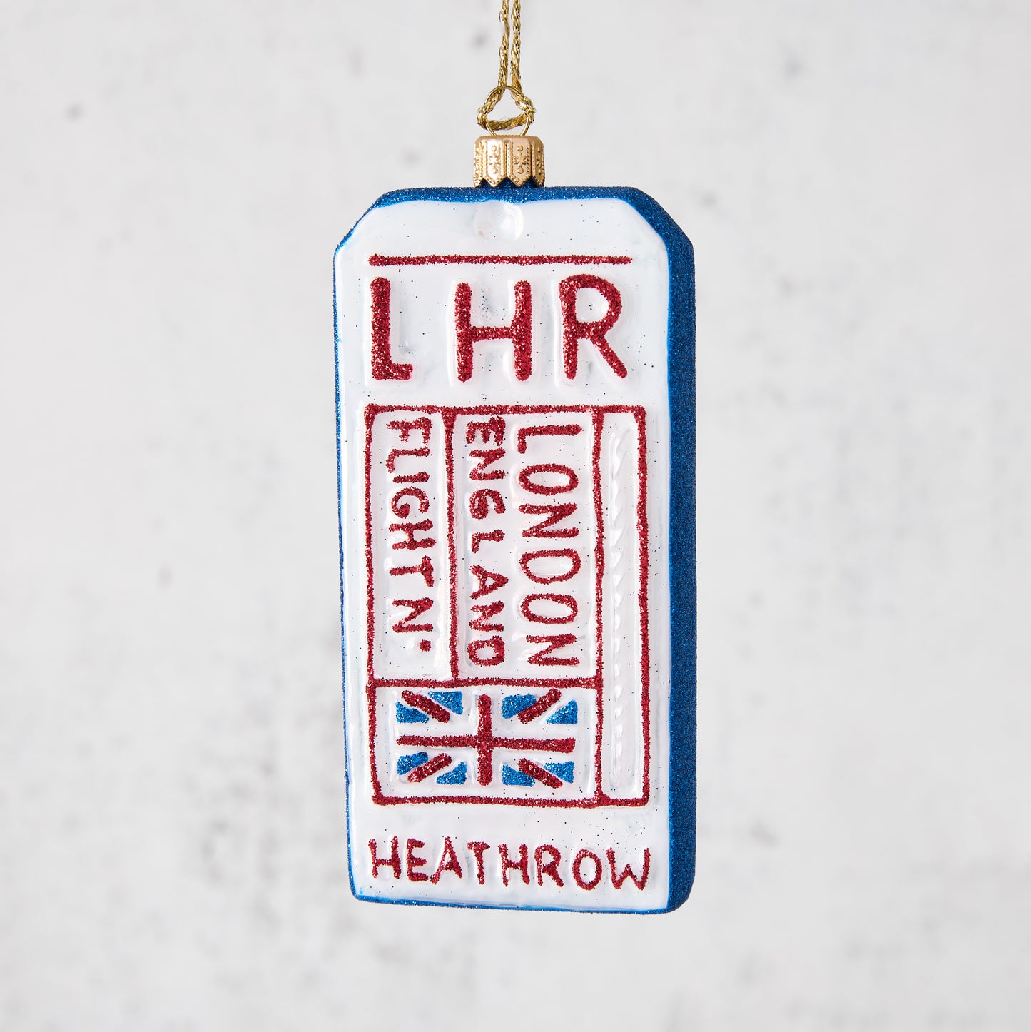 LHR London Heathrow Luggage Tag Christmas Tree Ornament